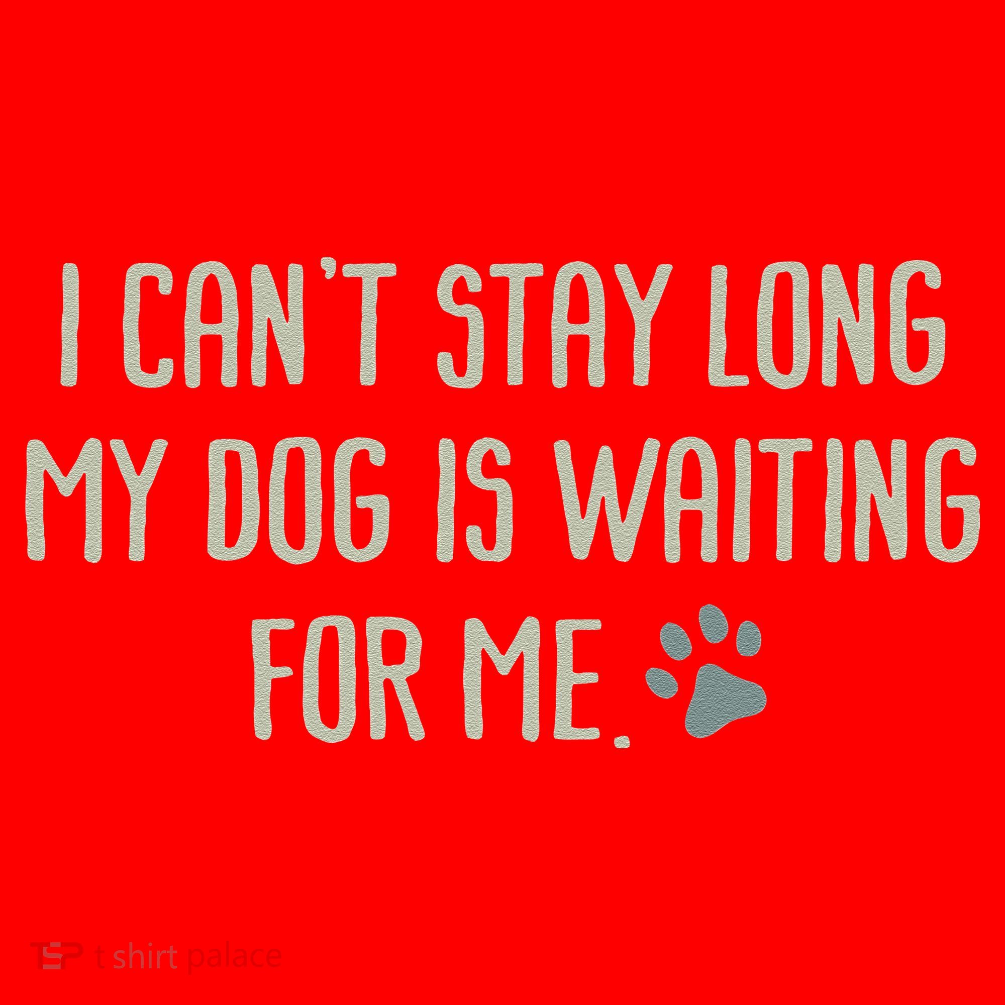 I CanT Stay Long My Dog Is Waiting For Me Mom Dad Dog Owner Santa Hat