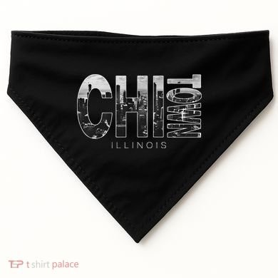 Illinois Chicago Skyline Chi Town USA-Made Doggie Bandana