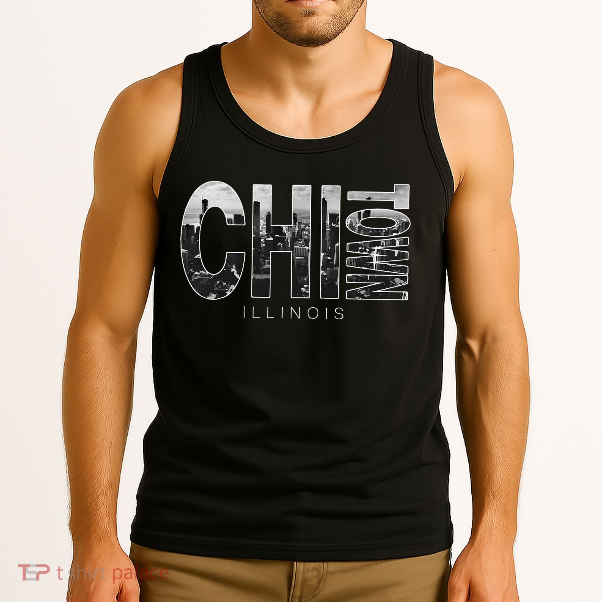 Illinois Chicago Skyline Chi Town Tank Top