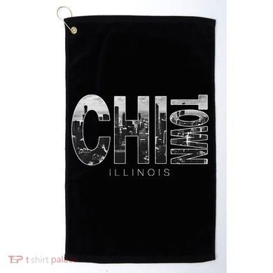 Illinois Chicago Skyline Chi Town Golf Towel