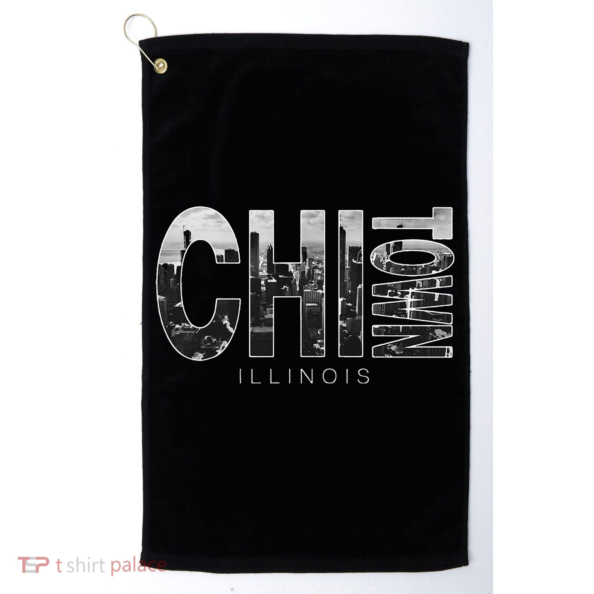 Illinois Chicago Skyline Chi Town Golf Towel