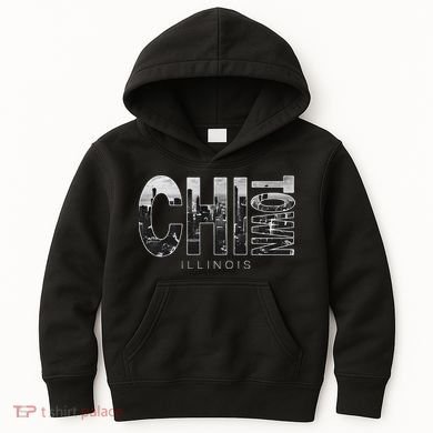 Illinois Chicago Skyline Chi Town Kids Hoodie