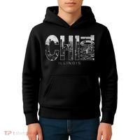 Illinois Chicago Skyline Chi Town Kids Hoodie thumb 4