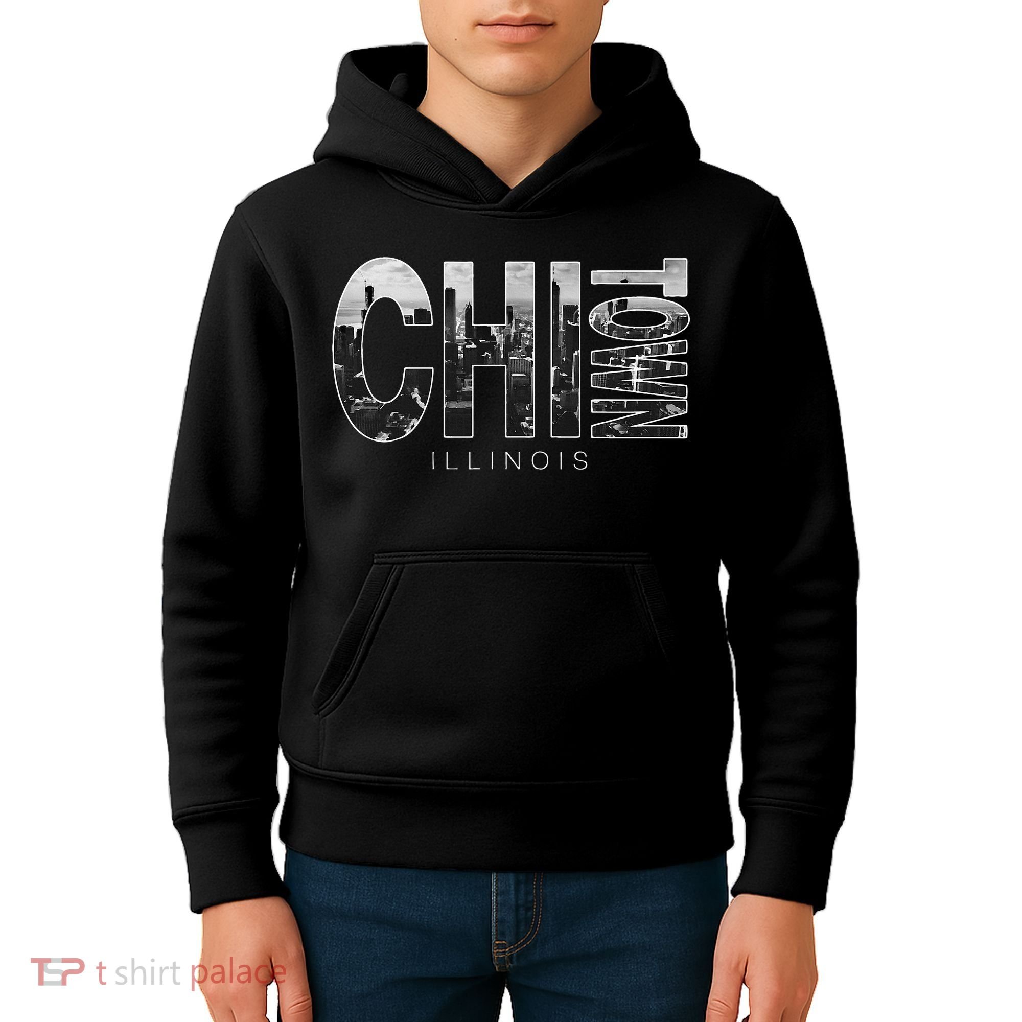 Illinois Chicago Skyline Chi Town Kids Hoodie