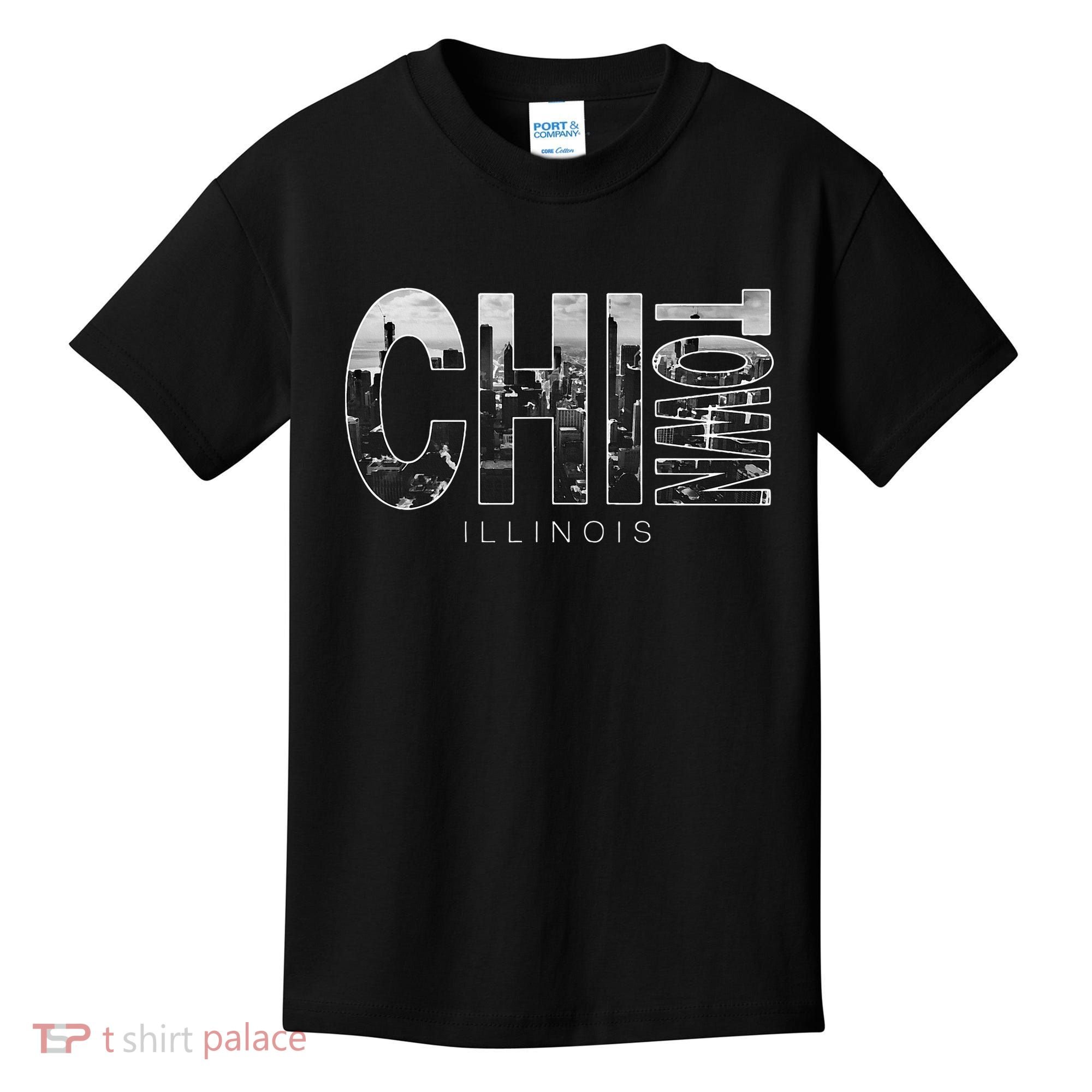 Illinois Chicago Skyline Chi Town Kids T-Shirt