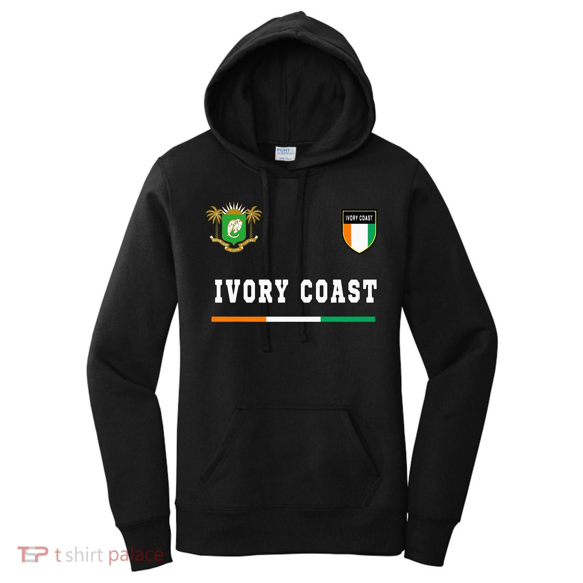 Ivory Coast Sportsoccer Jersey Flag Football Women's Hoodie