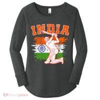 India Cricket Supporters Jersey  Indian Cricket Fans  Women's Perfect Tri Tunic Long Sleeve Shirt thumb 0