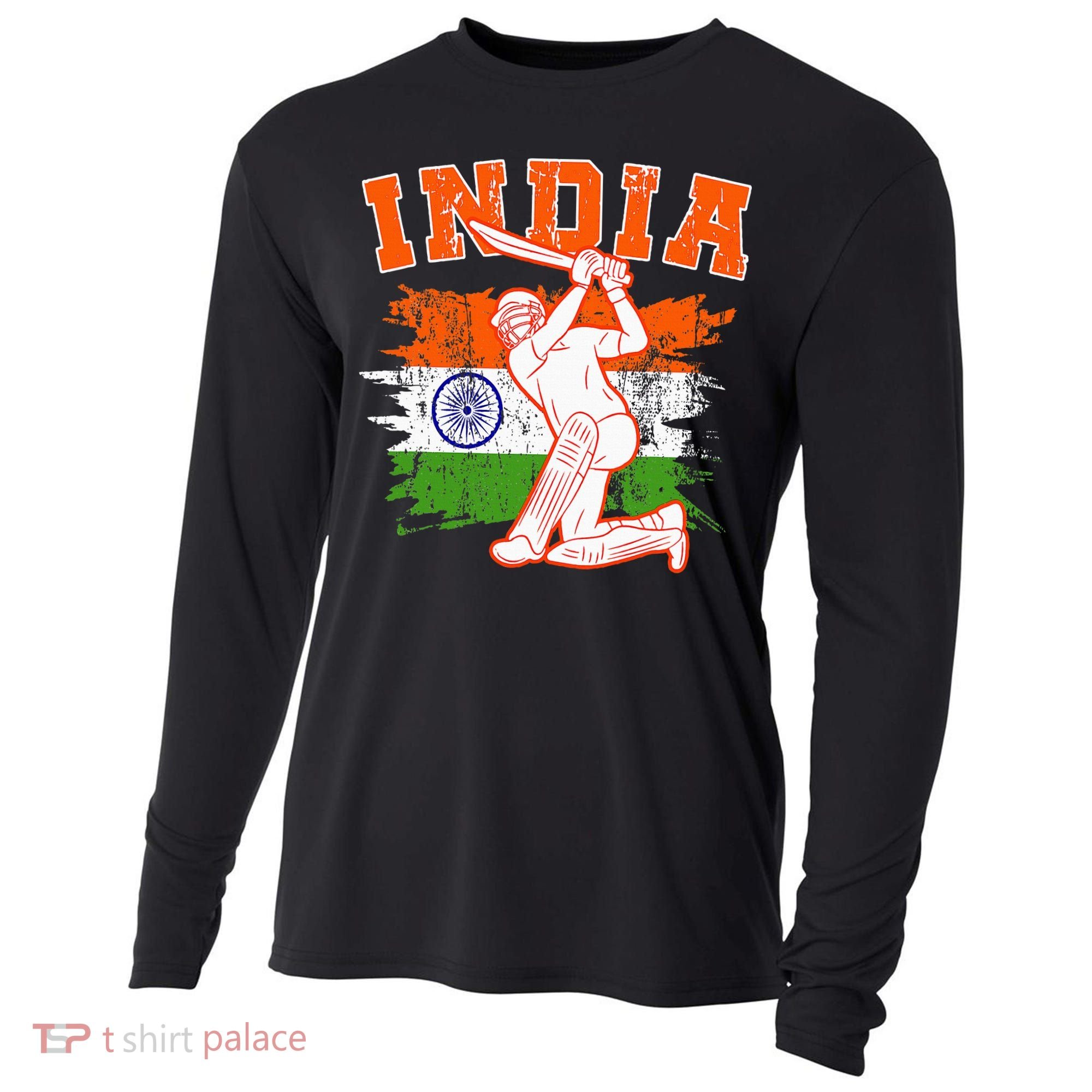 India Cricket Supporters Jersey  Indian Cricket Fans  Cooling Performance Long Sleeve Crew