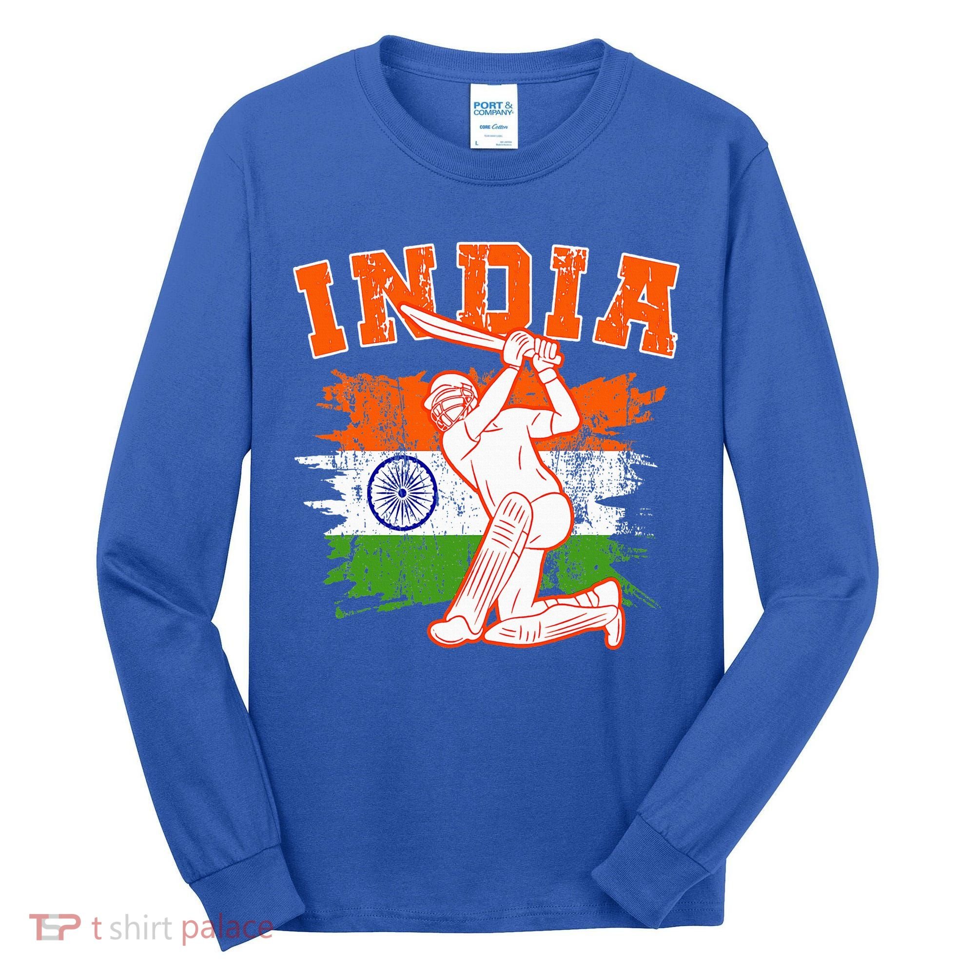 India Cricket Supporters Jersey  Indian Cricket Fans  Tall Long Sleeve Shirt
