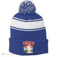India Cricket Supporters Jersey  Indian Cricket Fans  Stripe Pom Pom Beanie thumb 0