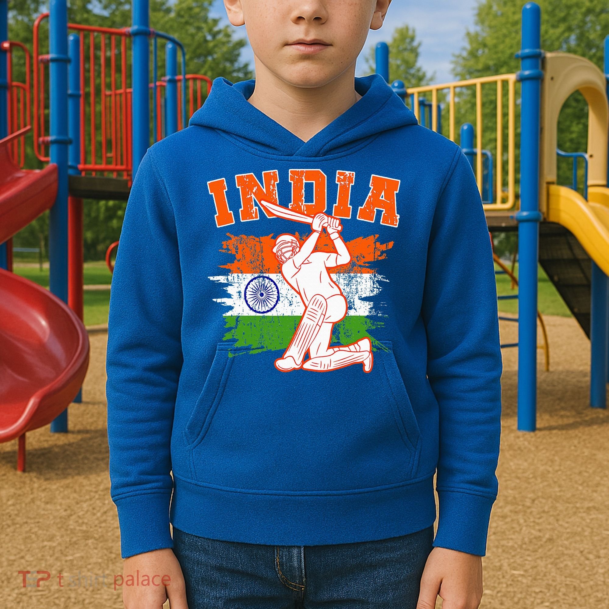 India Cricket Supporters Jersey  Indian Cricket Fans  Kids Hoodie