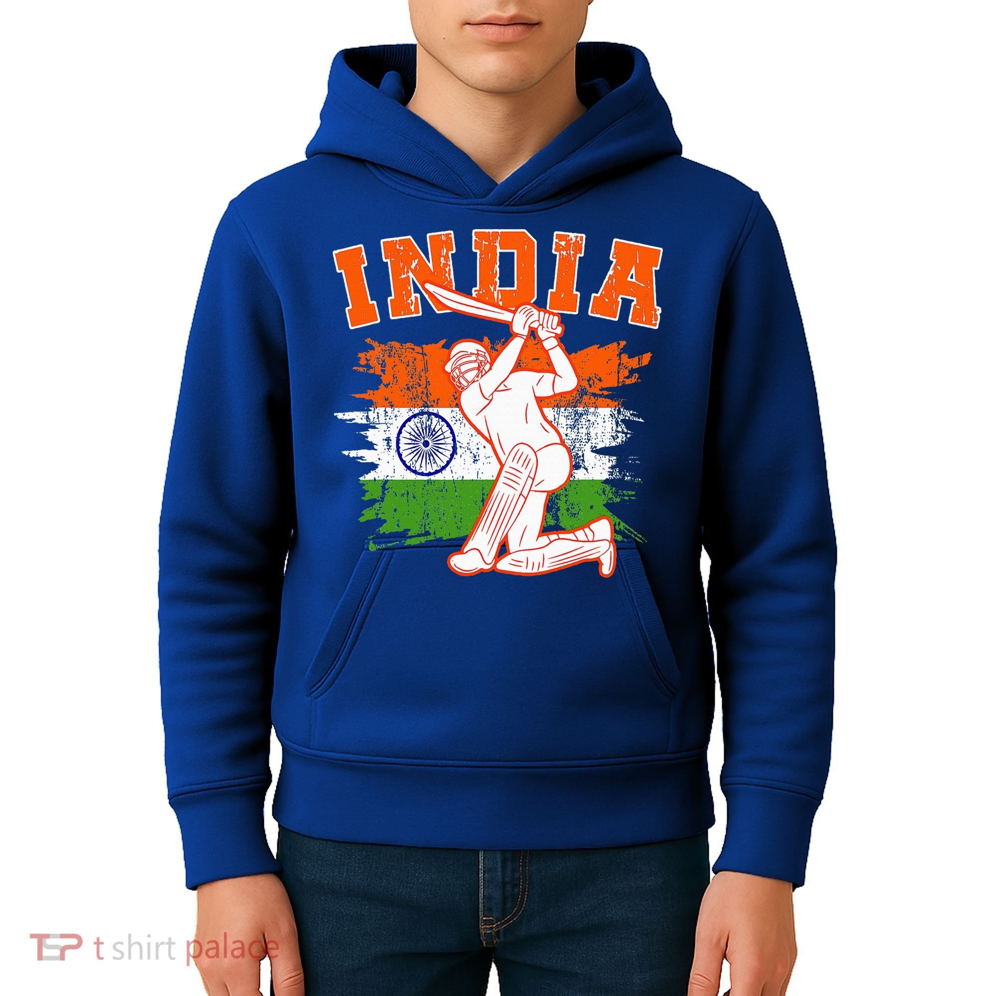 India Cricket Supporters Jersey  Indian Cricket Fans  Kids Hoodie