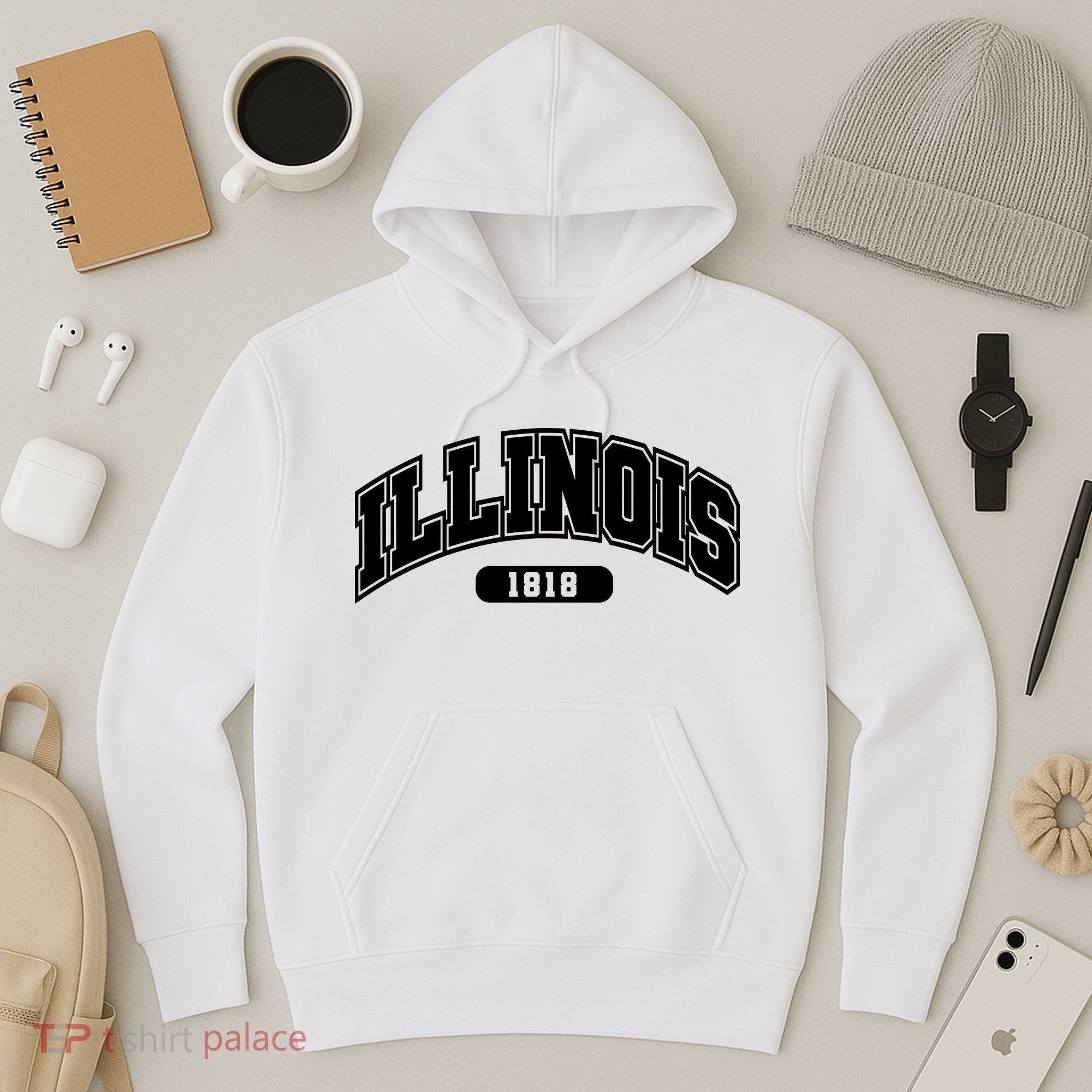Illinois Collegiate Style 1818 Hoodie