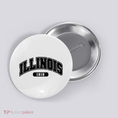 Illinois Collegiate Style 1818 Button