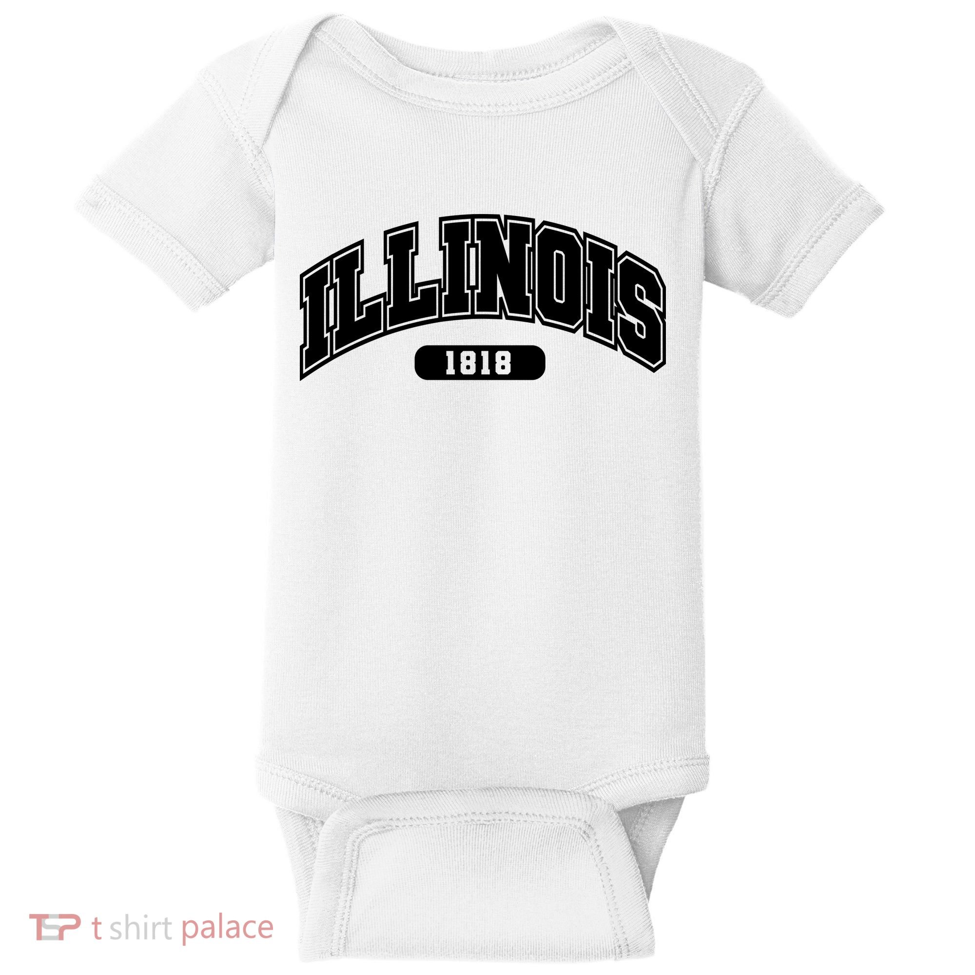 Illinois Collegiate Style 1818 Baby Bodysuit