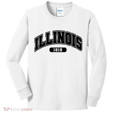 Illinois Collegiate Style 1818 Kids Long Sleeve Shirt
