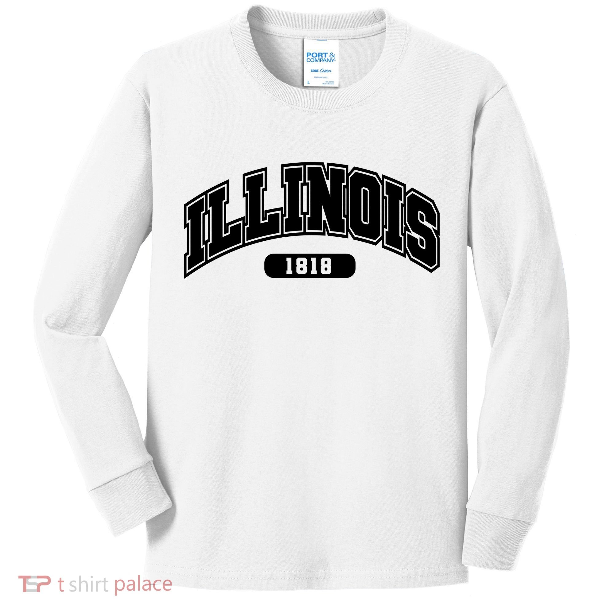 Illinois Collegiate Style 1818 Kids Long Sleeve Shirt