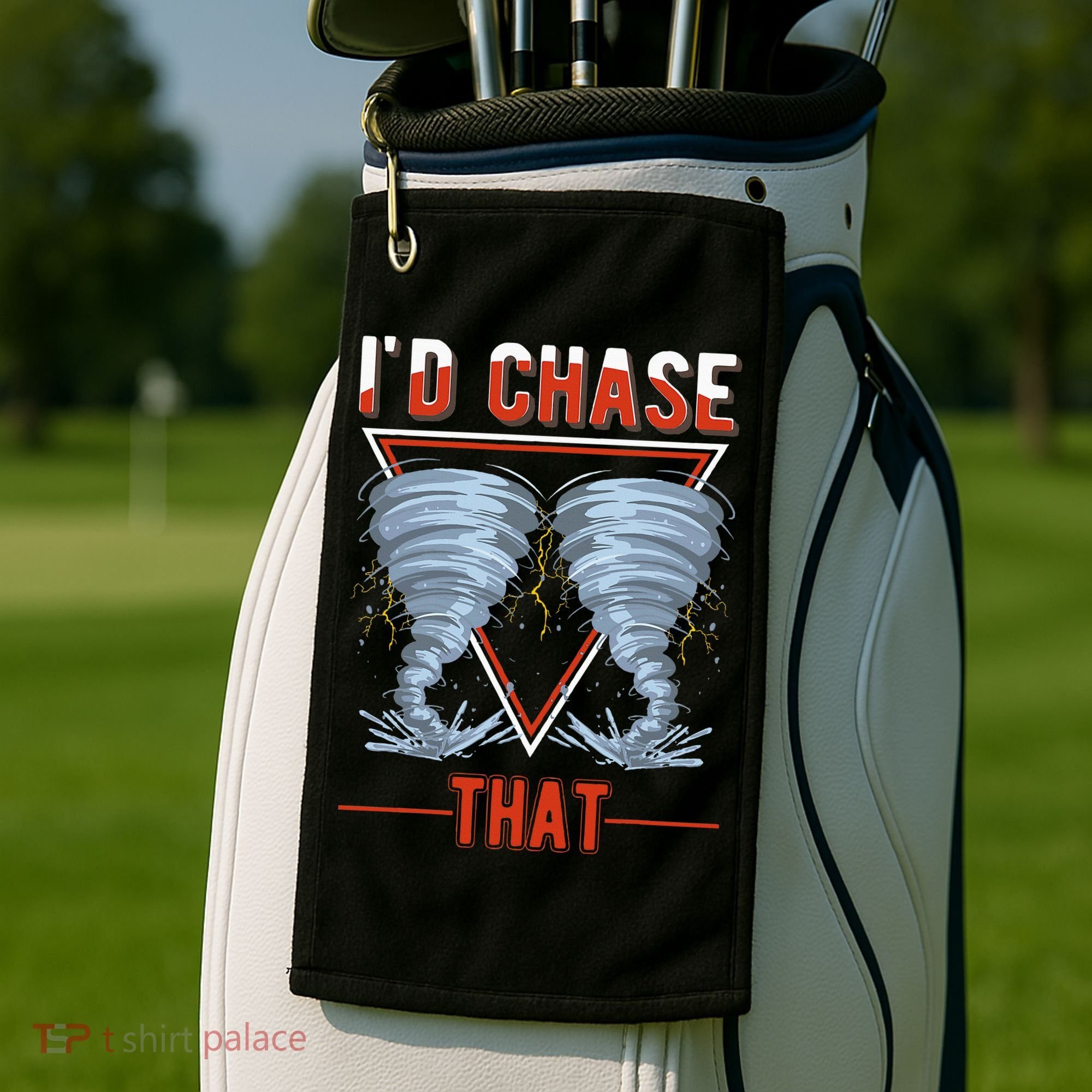 ID Chase That Tornado Storm Chaser Golf Towel