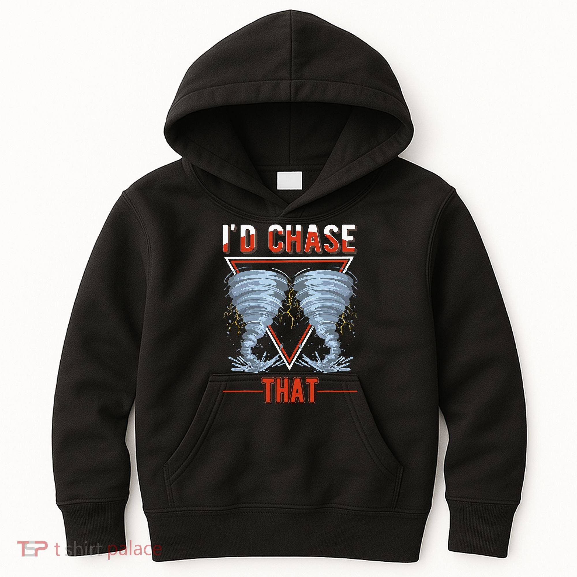 ID Chase That Tornado Storm Chaser Kids Hoodie