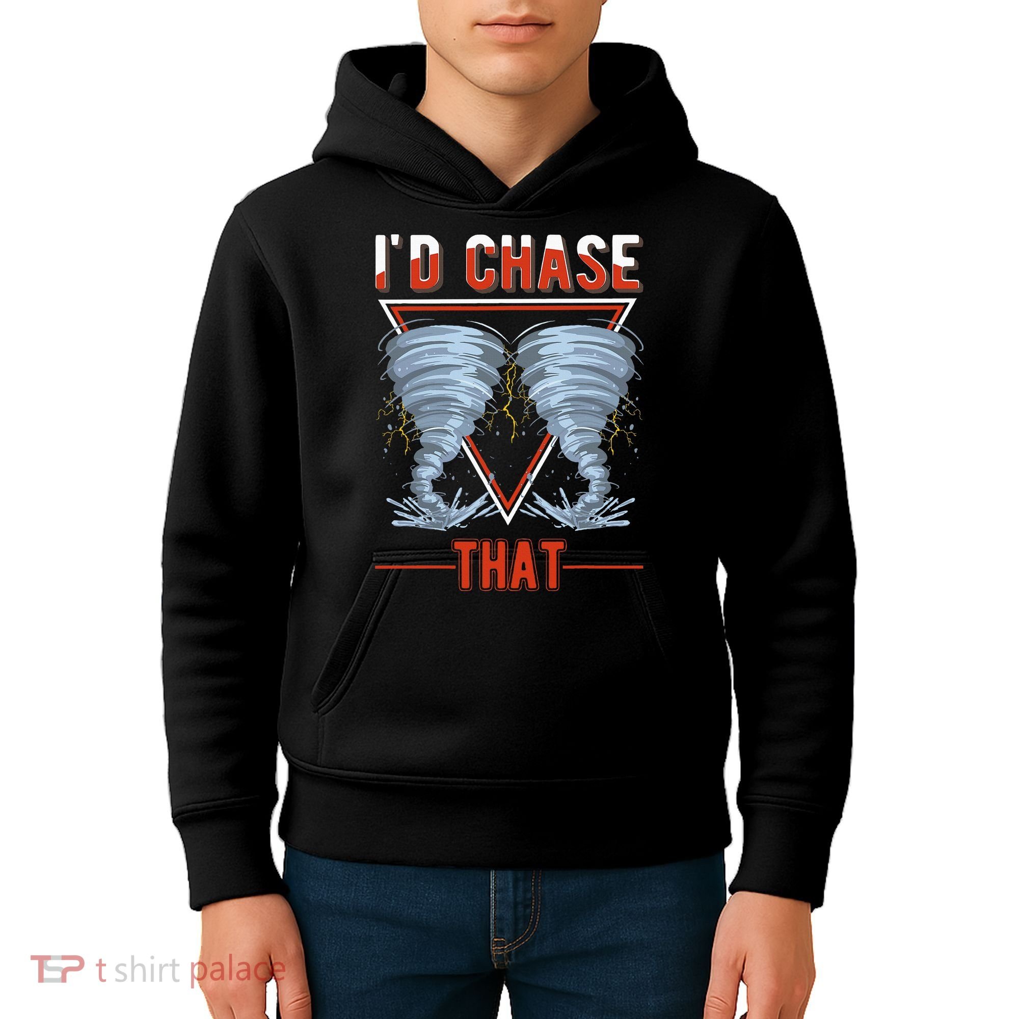 ID Chase That Tornado Storm Chaser Kids Hoodie