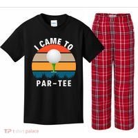 I Came To ParTee, Golf Lover Golf Player Golfing Funny Golf Kids Plaid Pajama Set thumb 0