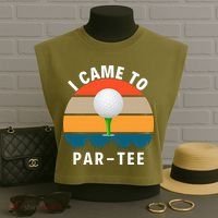 I Came To ParTee, Golf Lover Golf Player Golfing Funny Golf Garment-Dyed Women's Muscle Tee thumb 3