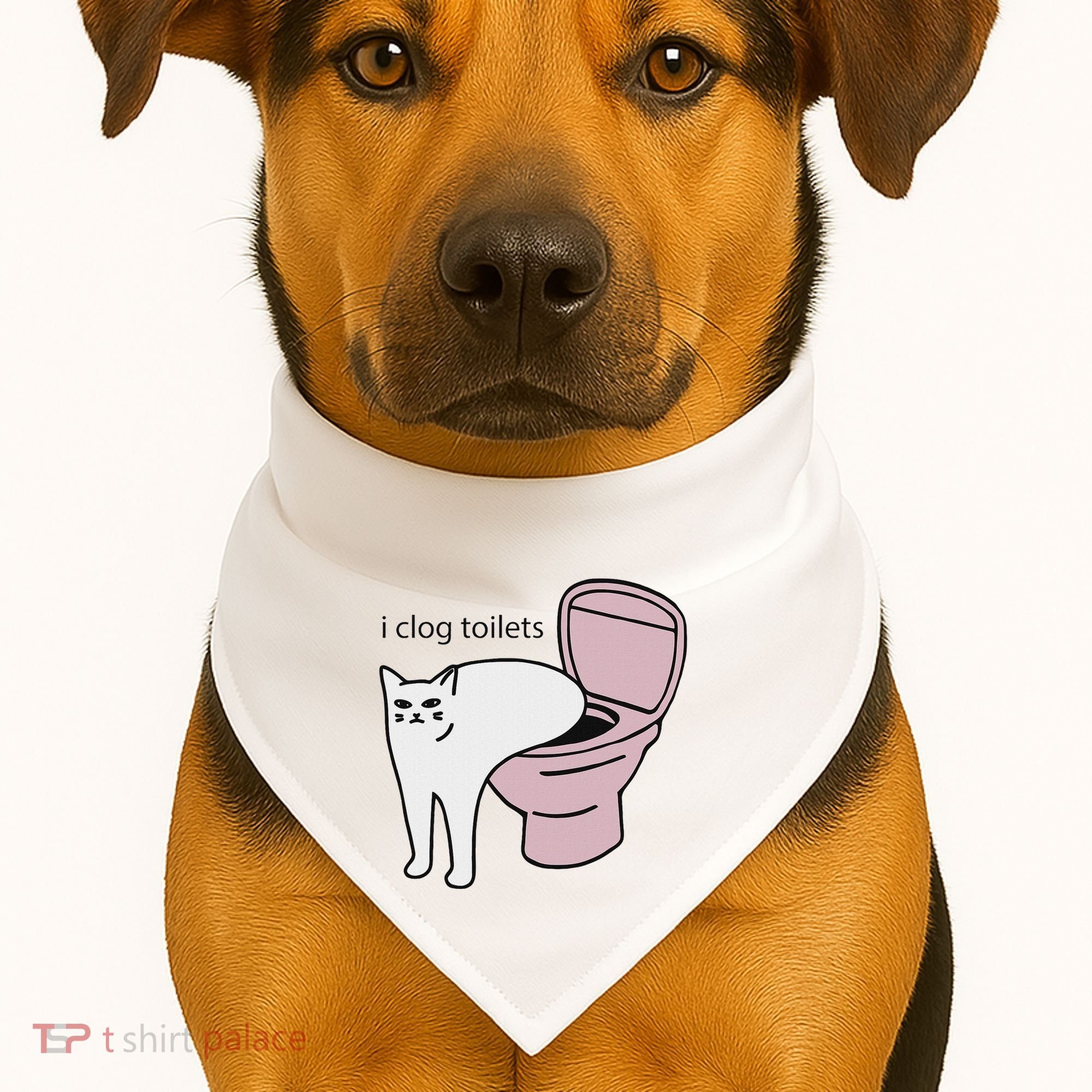 I Clog Toilets USA-Made Doggie Bandana