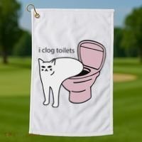 I Clog Toilets Golf Towel thumb 1