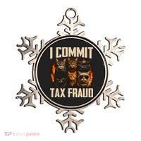 I Commit Tax Fraud Funny Cat Crew Ornament thumb 0