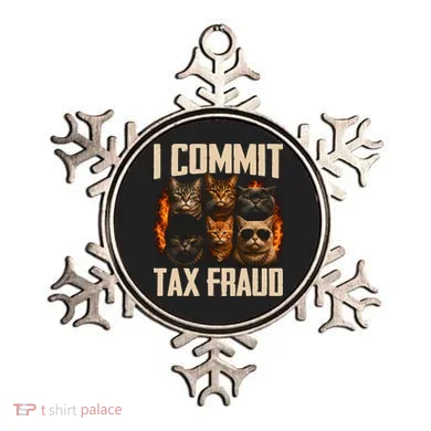 I Commit Tax Fraud Funny Cat Crew Ornament