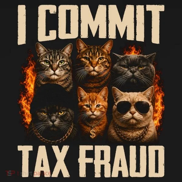 I Commit Tax Fraud Funny Cat Crew Toddler Hoodie