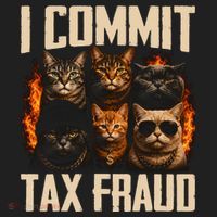 I Commit Tax Fraud Funny Cat Crew Golf Towel thumb 3