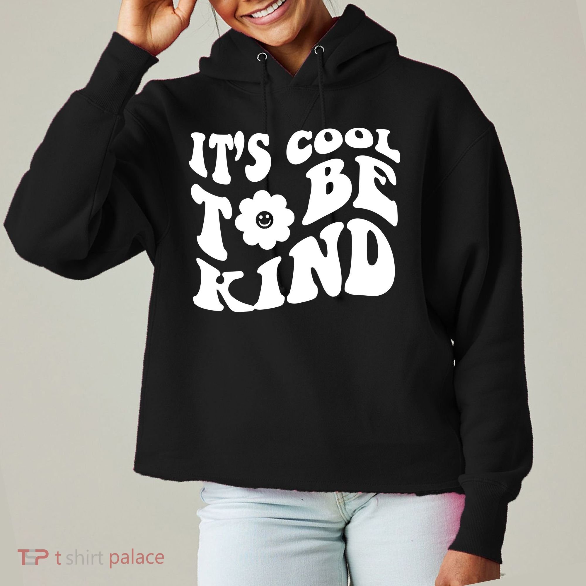 It's Cool To Be Kind Retro Quote Ladies Heavyweight Boxy Pullover Hoodie