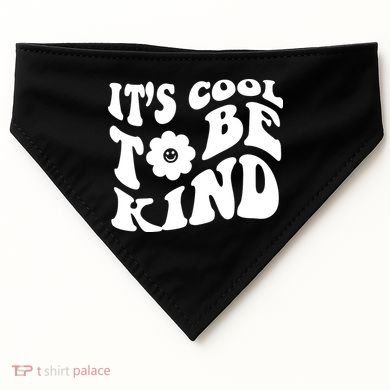 It's Cool To Be Kind Retro Quote USA-Made Doggie Bandana