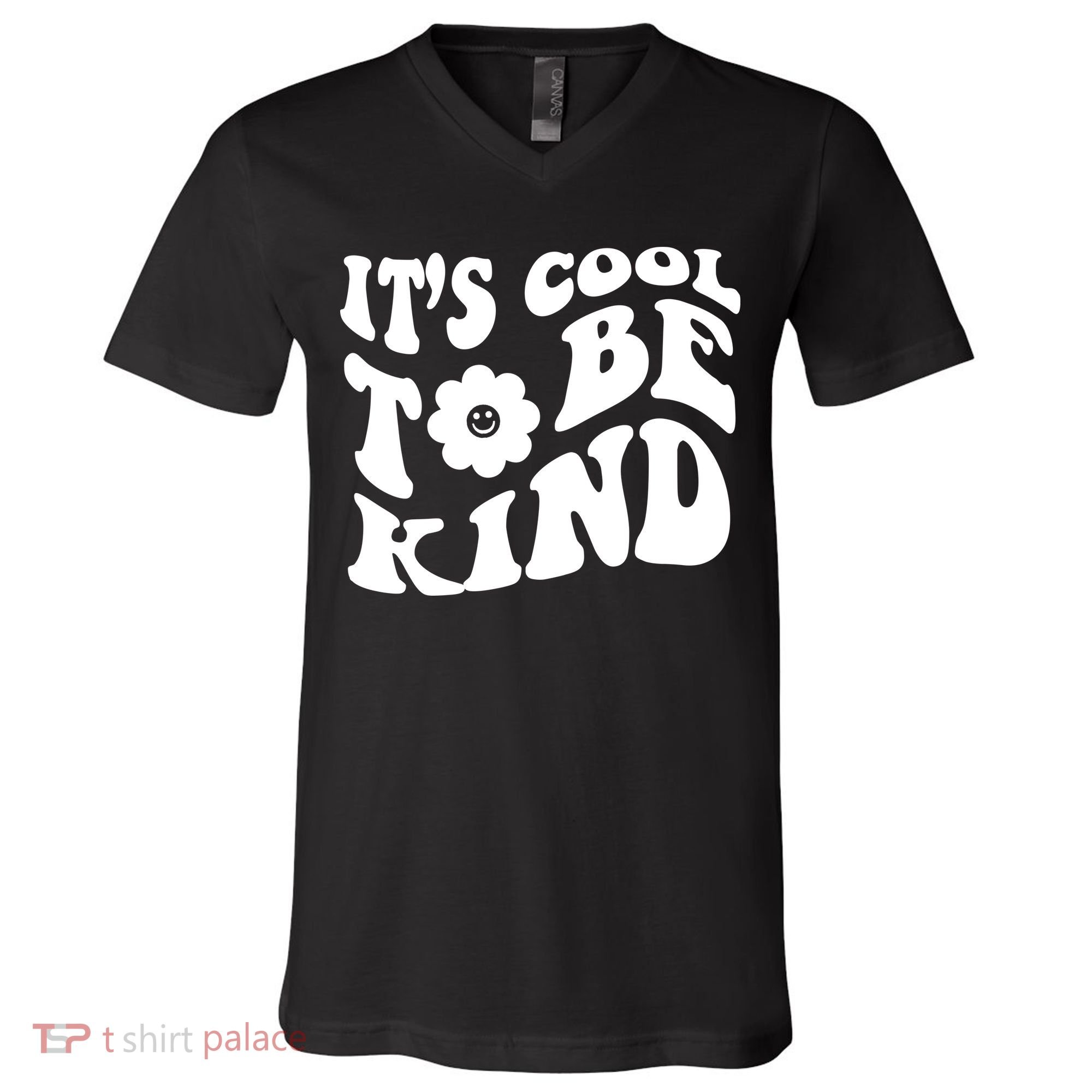 It's Cool To Be Kind Retro Quote V-Neck T-Shirt