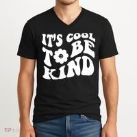 It's Cool To Be Kind Retro Quote V-Neck T-Shirt thumb 2