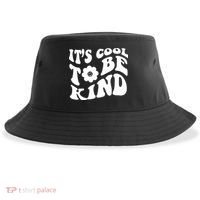 It's Cool To Be Kind Retro Quote Sustainable Bucket Hat thumb 0