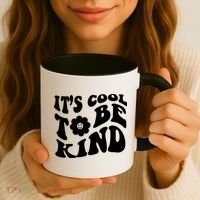 It's Cool To Be Kind Retro Quote Coffee Mug thumb 3