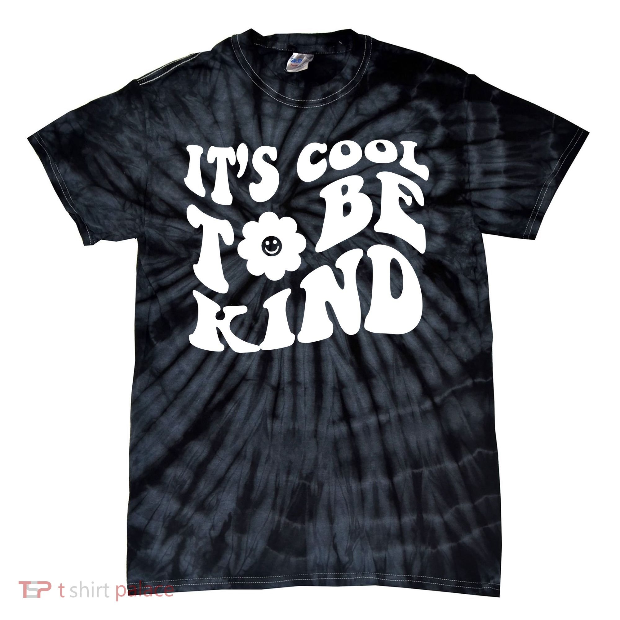 It's Cool To Be Kind Retro Quote Tie-Dye T-Shirt
