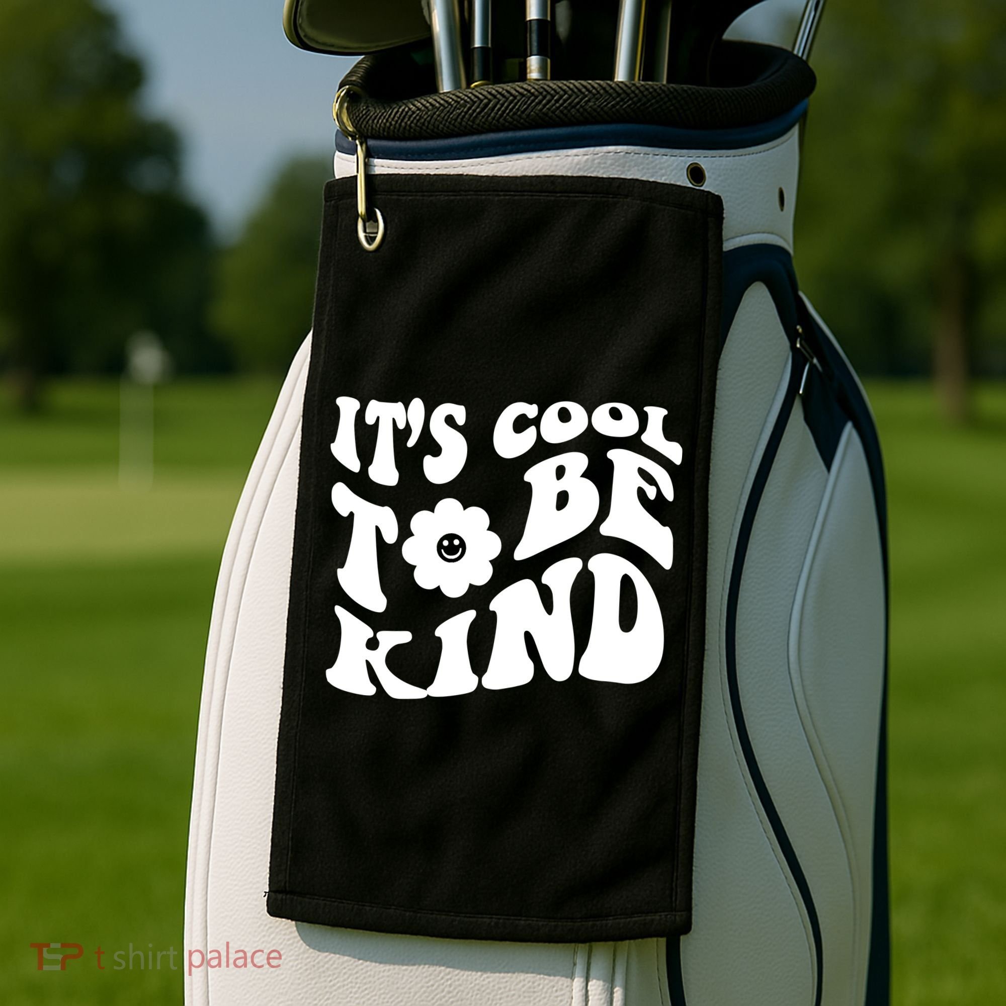 It's Cool To Be Kind Retro Quote Golf Towel