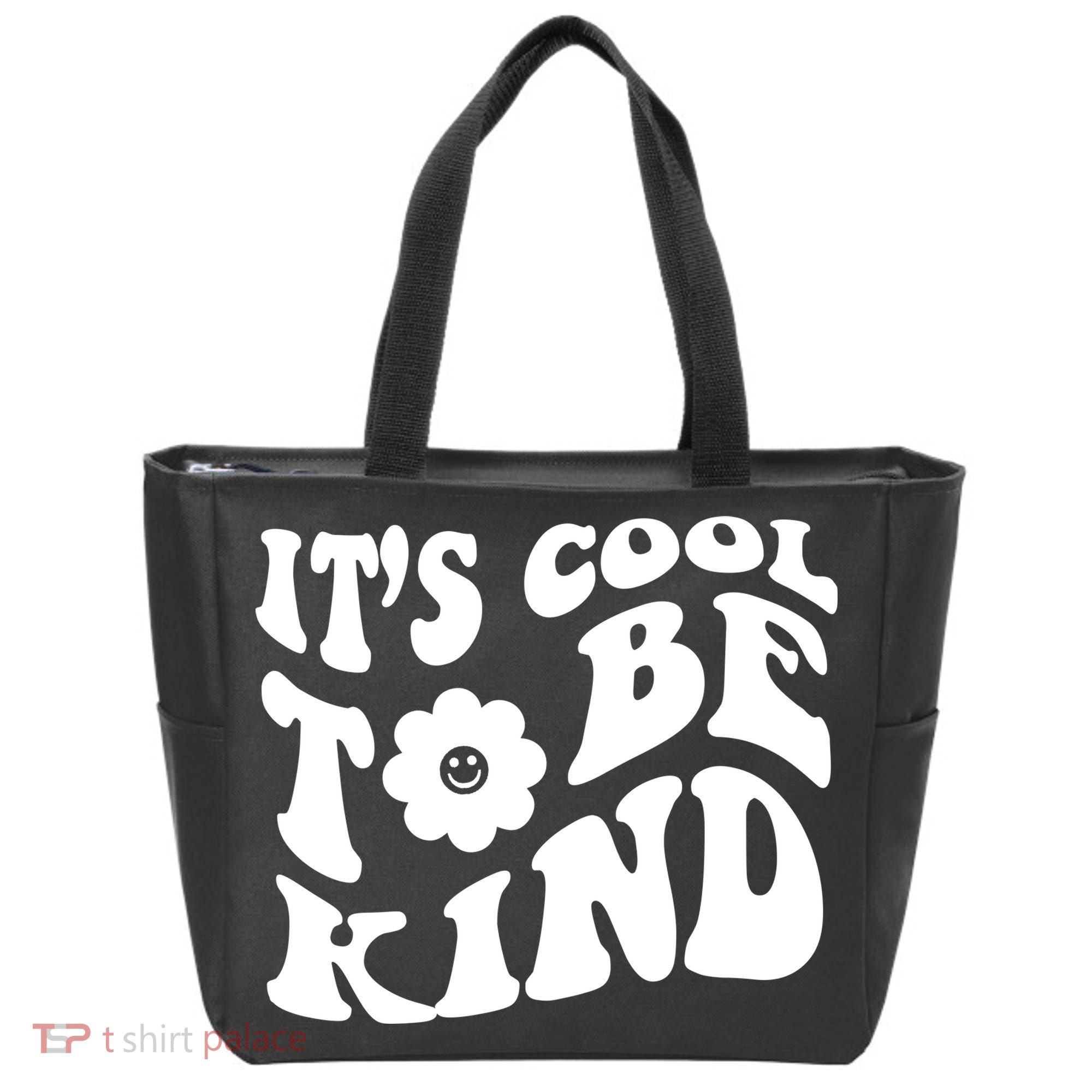 It's Cool To Be Kind Retro Quote Tote Bag