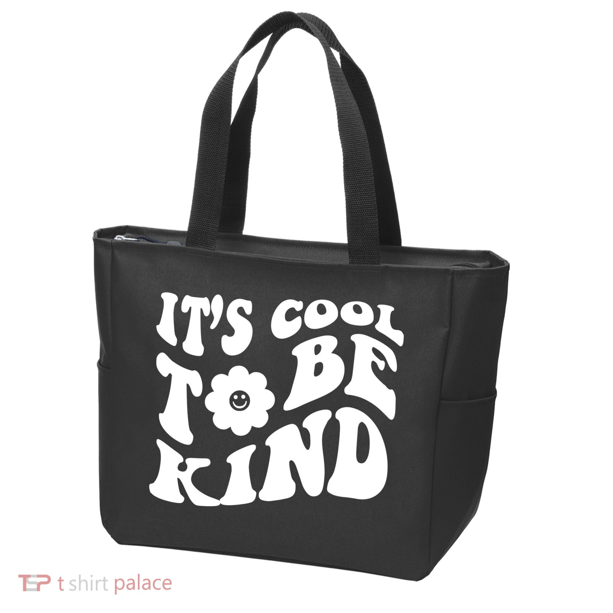 It's Cool To Be Kind Retro Quote Tote Bag