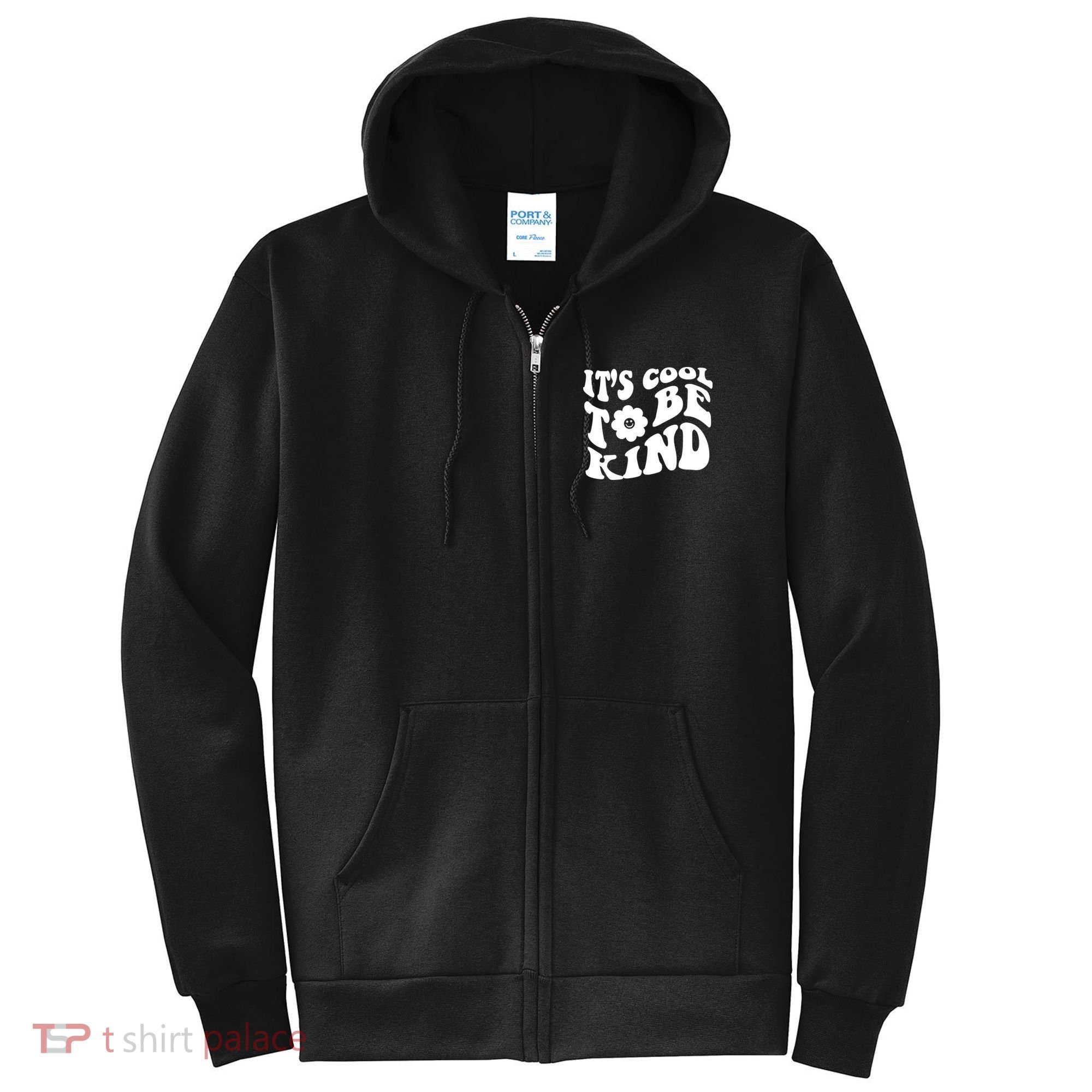 It's Cool To Be Kind Retro Quote Full Zip Hoodie