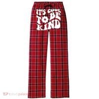 It's Cool To Be Kind Retro Quote Women's Flannel Plaid Pajama Pants thumb 0