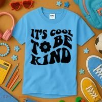 It's Cool To Be Kind Retro Quote Kids T-Shirt thumb 3