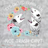 Its Called Trash Can Not Trash Cant Possum With Flowers Gift The Baniff Cuffed Pom Beanie thumb 2