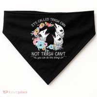 Its Called Trash Can Not Trash Cant Possum With Flowers Gift USA-Made Doggie Bandana thumb 0