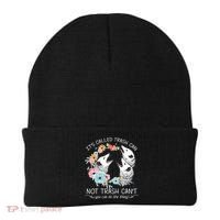 Its Called Trash Can Not Trash Cant Possum With Flowers Gift Beanie thumb 0