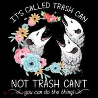 Its Called Trash Can Not Trash Cant Possum With Flowers Gift Women's Hoodie thumb 2