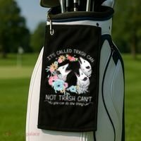 Its Called Trash Can Not Trash Cant Possum With Flowers Gift Golf Towel thumb 2